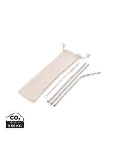 Promotional Reusable stainless steel 3 pcs straw set from Hambleside Merchandise