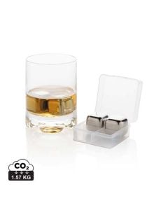 Promotional Re-usable stainless steel ice cubes 4pc from Hambleside Merchandise
