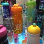 Branded water bottles printed with a logo