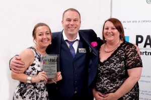 Clare Welch (Operations Manager) and Paula Carey (Account Executive) accepting our award! 